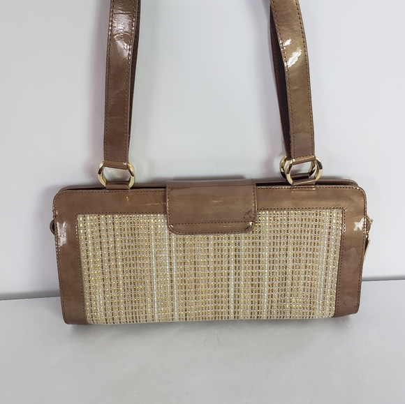 Stuart Weitzman patent leather tweed shoulder bag - Picture 7 of 12